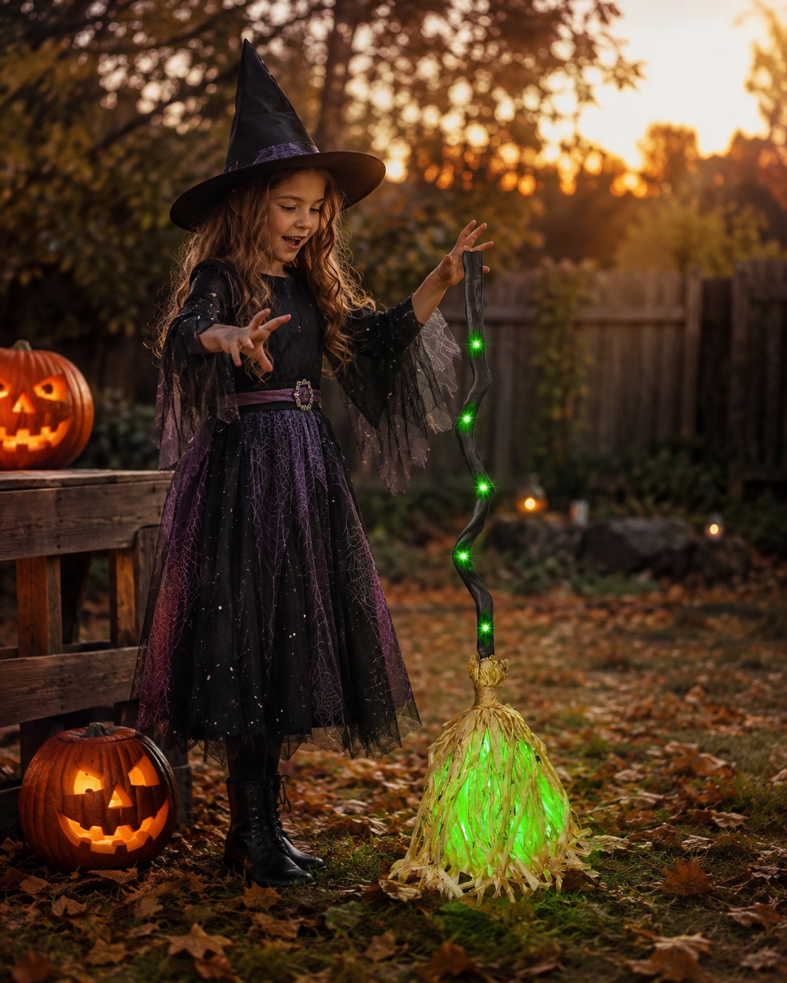 Enchanted Moving Witch Broom